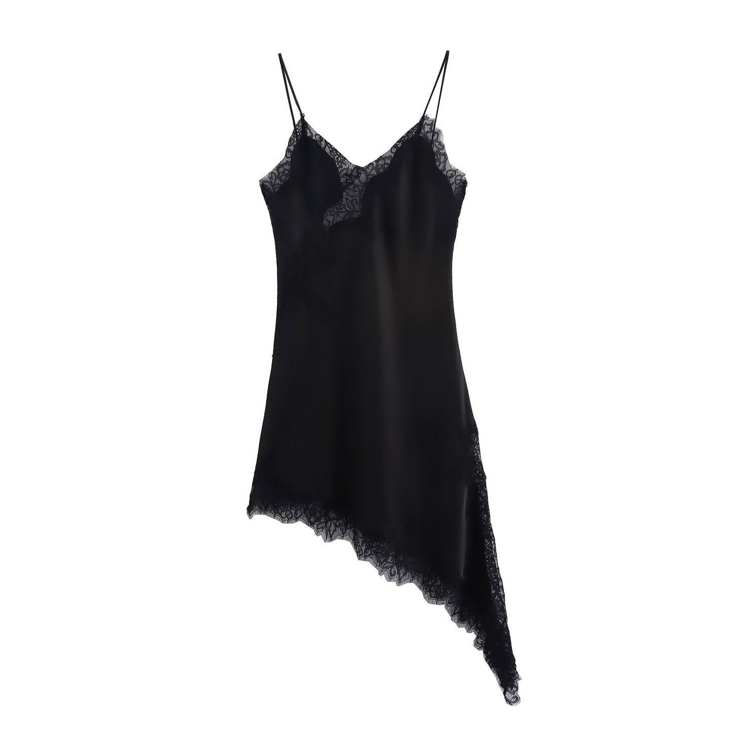 Vestido Satin Muse Asimétrico Negro