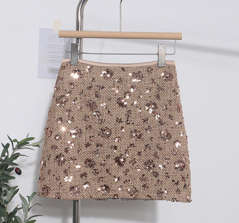 Falda “Golden Spark” de lentejuelas doradas - Lovelys