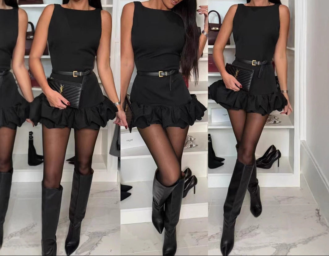 Vestido “Black Ruffle” con volante - Lovelys