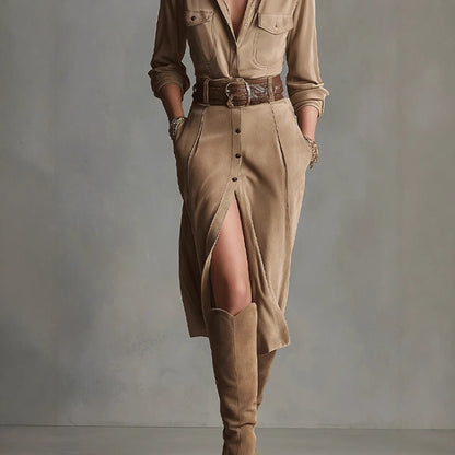 Vestido “Sahara Elegance” con abertura frontal - Lovelys