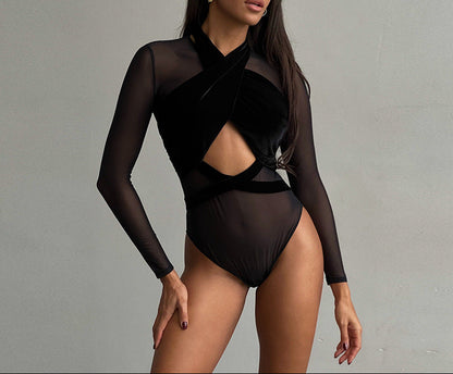 Body Mesh Cross Negro