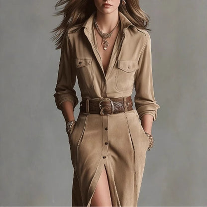 Vestido “Sahara Elegance” con abertura frontal - Lovelys