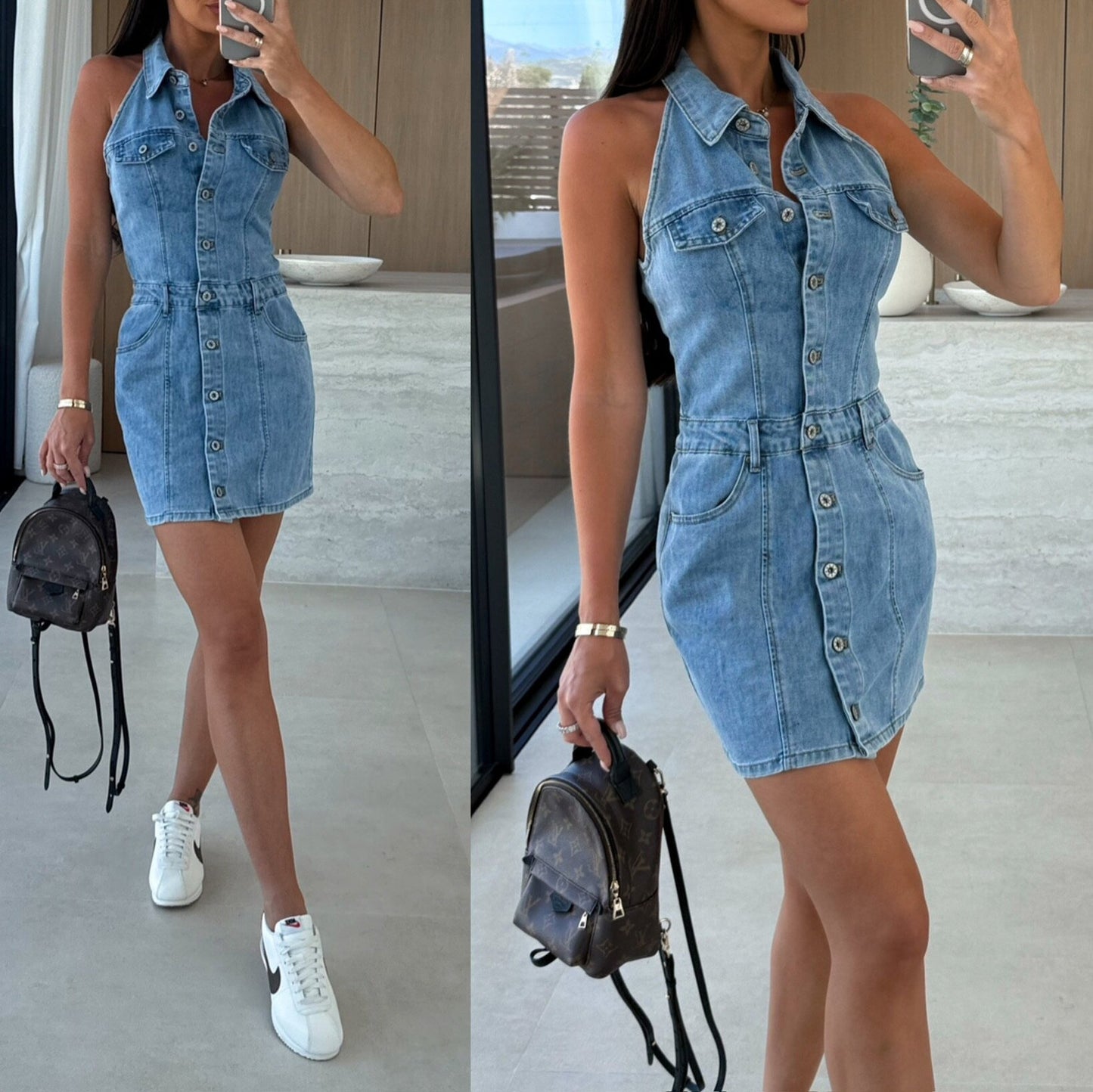 Vestido Denim Halter Fit