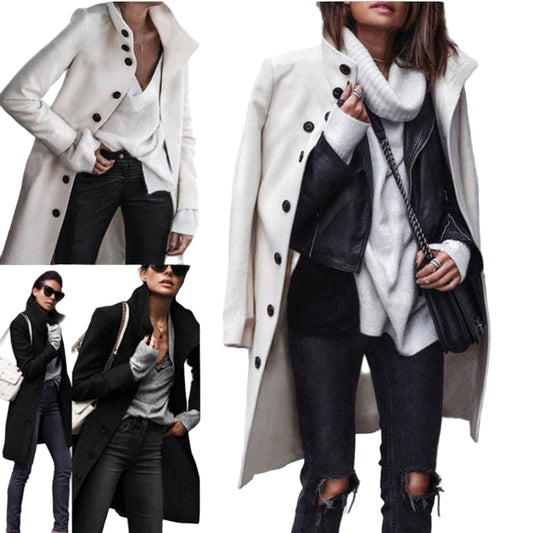 Abrigo largo de lana con botones - Lovelys