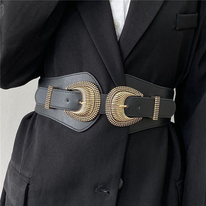 Cinturón Ancho Doble Hebilla “Golden Chic” | Estilo Elegante y Sofisticado - Lovelys