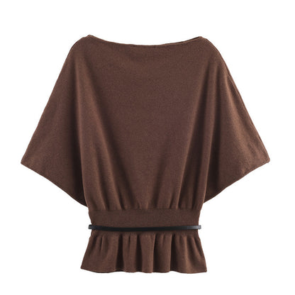 Poncho Jersey con Cinturón – Corte Elegante y Efecto Entallado - Lovelys