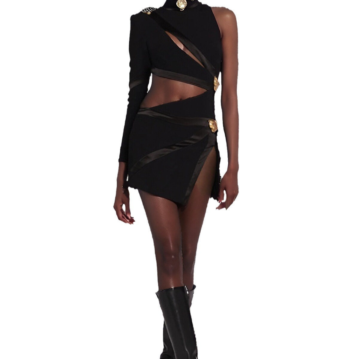 Vestido Asimétrico “Athena Noir” | Edición Limitada - Lovelys