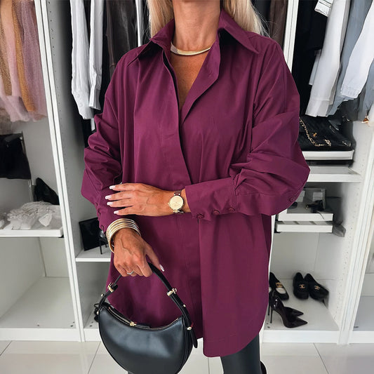 Camisa Oversize Ciruela