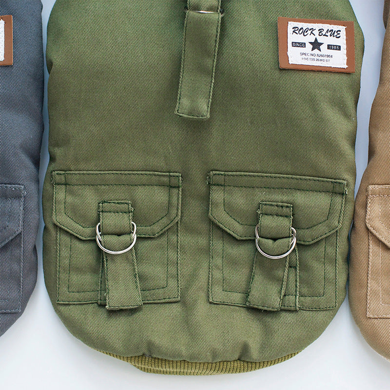 Abrigo Premium para Perros con Capucha y Pelo – Calidez y Estilo Militar