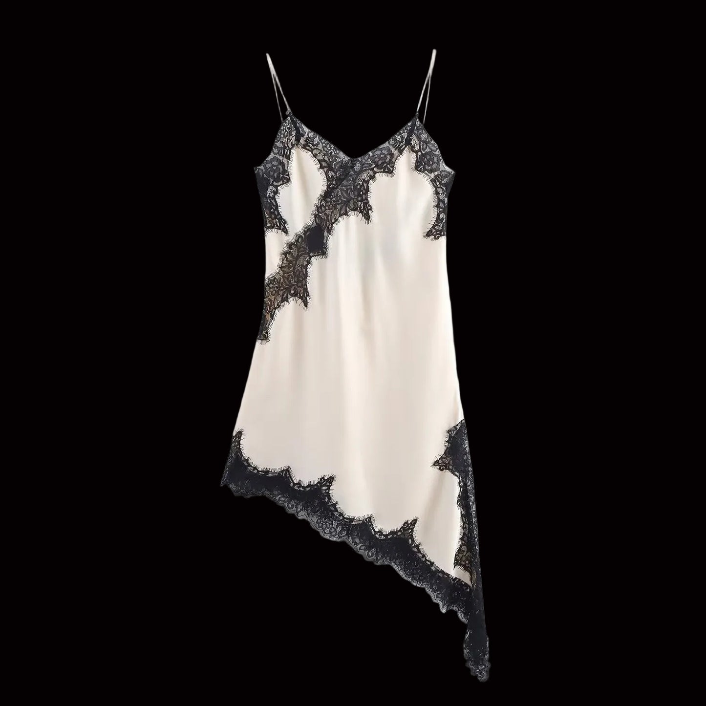 Vestido Satin Muse Asimétrico Beige
