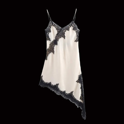 Vestido Satin Muse Asimétrico Beige
