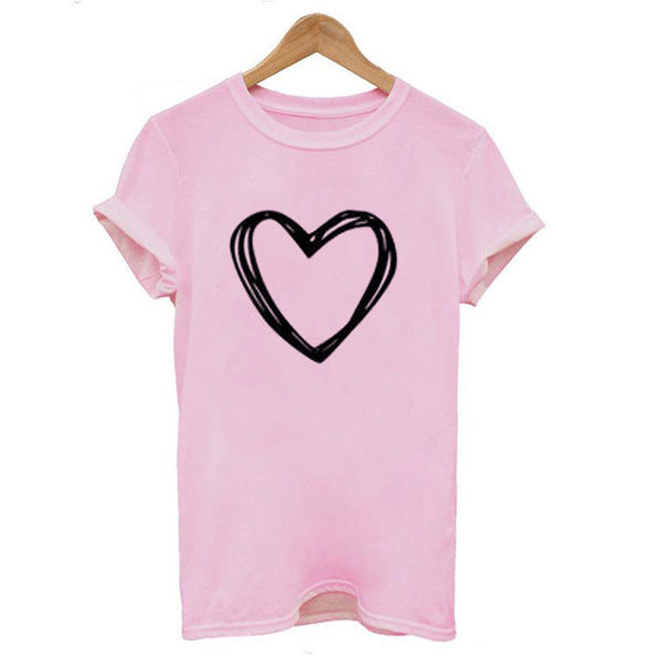Camiseta con estampado de corazón para mujer. - Lovelys