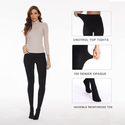 Medias térmicas “Winter Touch” 100D con forro polar y efecto moldeador - Lovelys