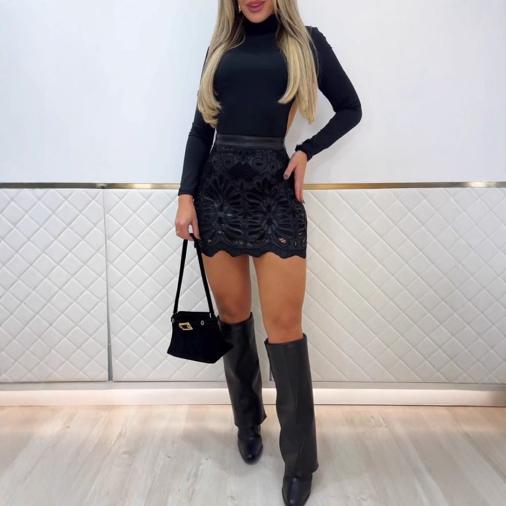 Falda flor cuero - Lovelys