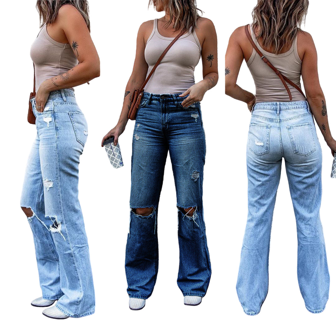 Vaqueros ajustados de cintura alta - Lovelys