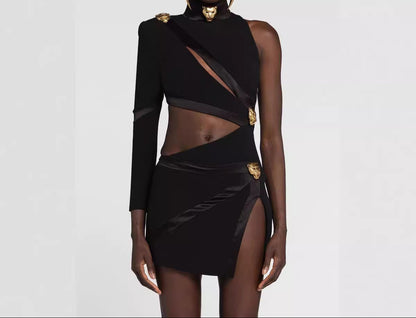 Vestido Asimétrico “Athena Noir” | Edición Limitada - Lovelys