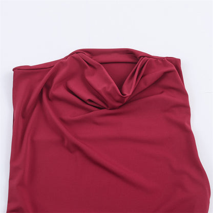 Vestido “Scarlet Elegance” | Vestido largo fruncido sin mangas - Lovelys