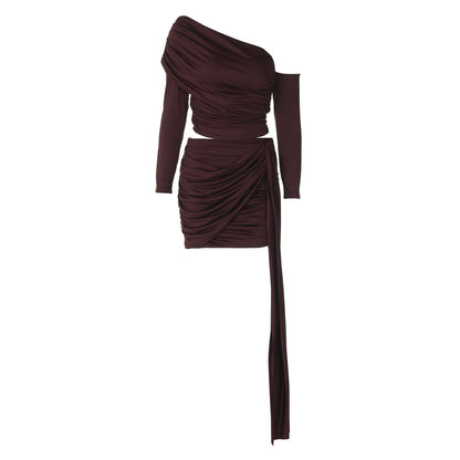 Conjunto “Divine Drape” | Top asimétrico y falda fruncida con lazo lateral - Lovelys