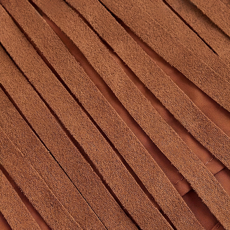 Falda Mini con Flecos – Estilo Western, Corte en A y Botones Decorativos