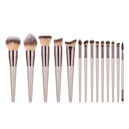Brochas de Maquillaje Champagne (14 uds) - Lovelys