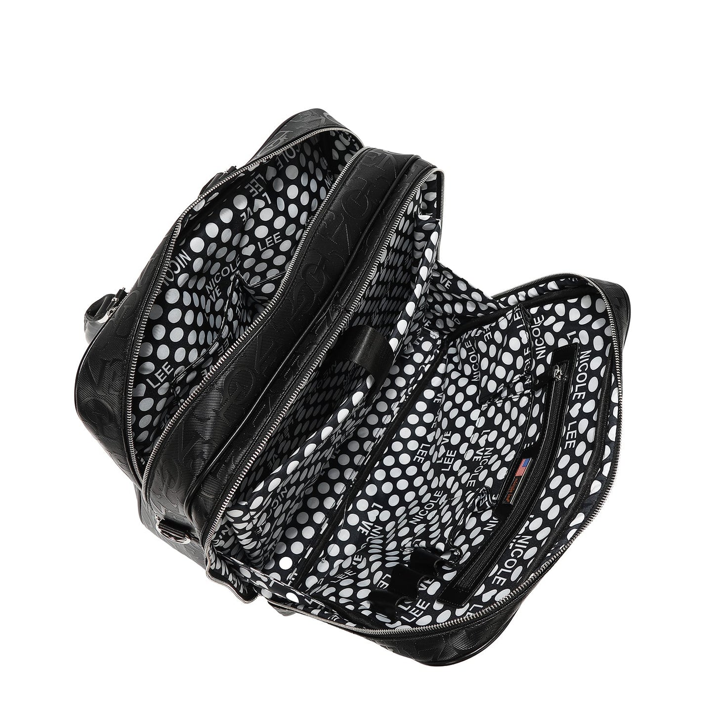 BOLSO RECTANGULAR CON RUEDAS MONOGRAMA (NEGRO)