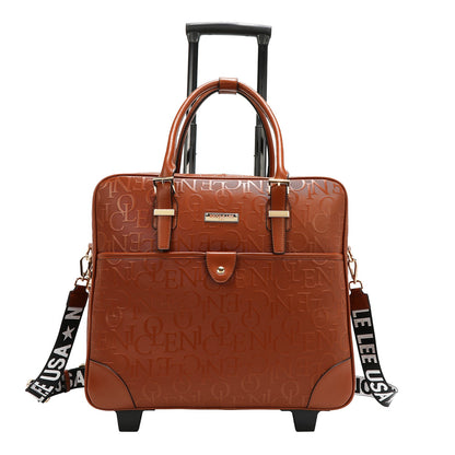 BOLSO RECTANGULAR CON RUEDAS MONOGRAMA (MARRON)