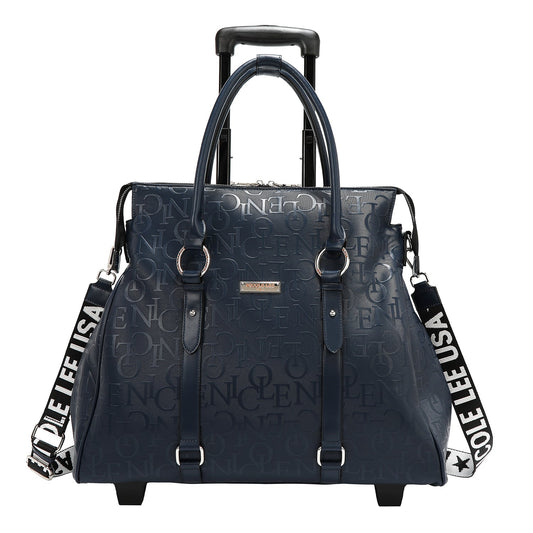 BOLSO CON RUEDAS MONOGRAMA (AZUL)