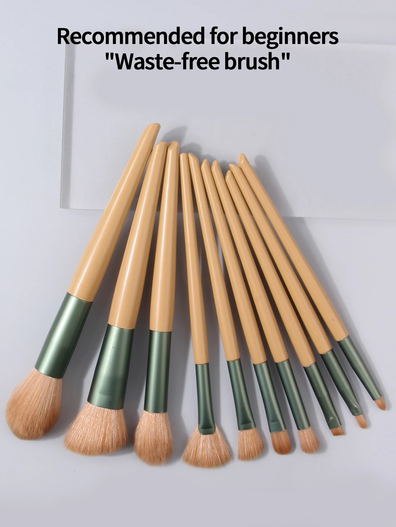 Pinceles de maquillaje para principiantes de 10 piezas con cubo de almacenamiento. - Lovelys