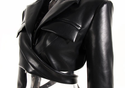 Cazadora corta de cuero - Lovelys