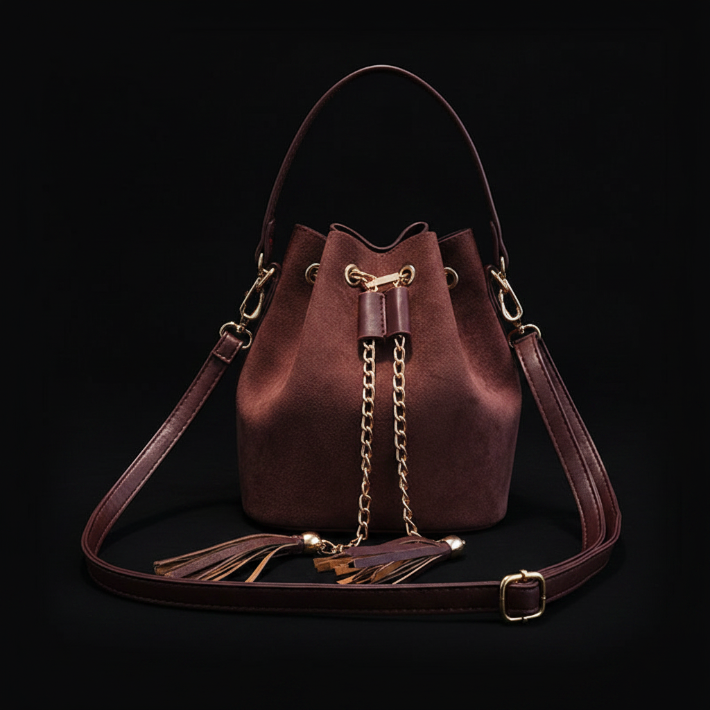 Bolso coffee con fondo negro