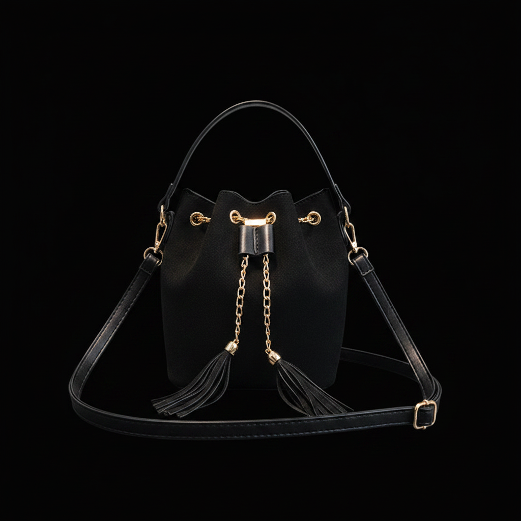 Bolso negro con fondo negro
