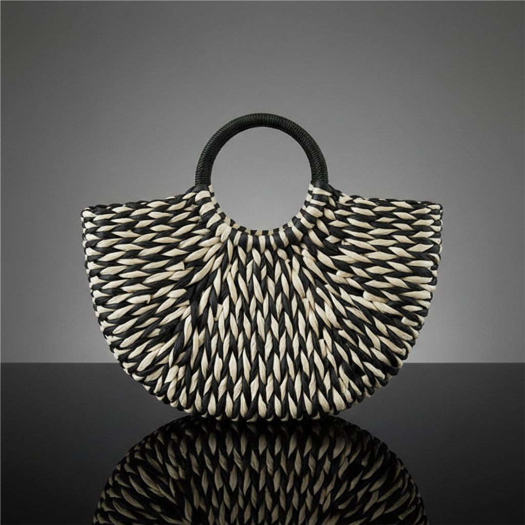 Bolso Santorini – Crema fondo negro