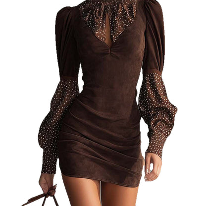 Vestido Chocolate Elegancia Retro