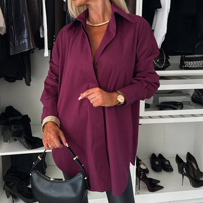 Camisa Oversize Ciruela