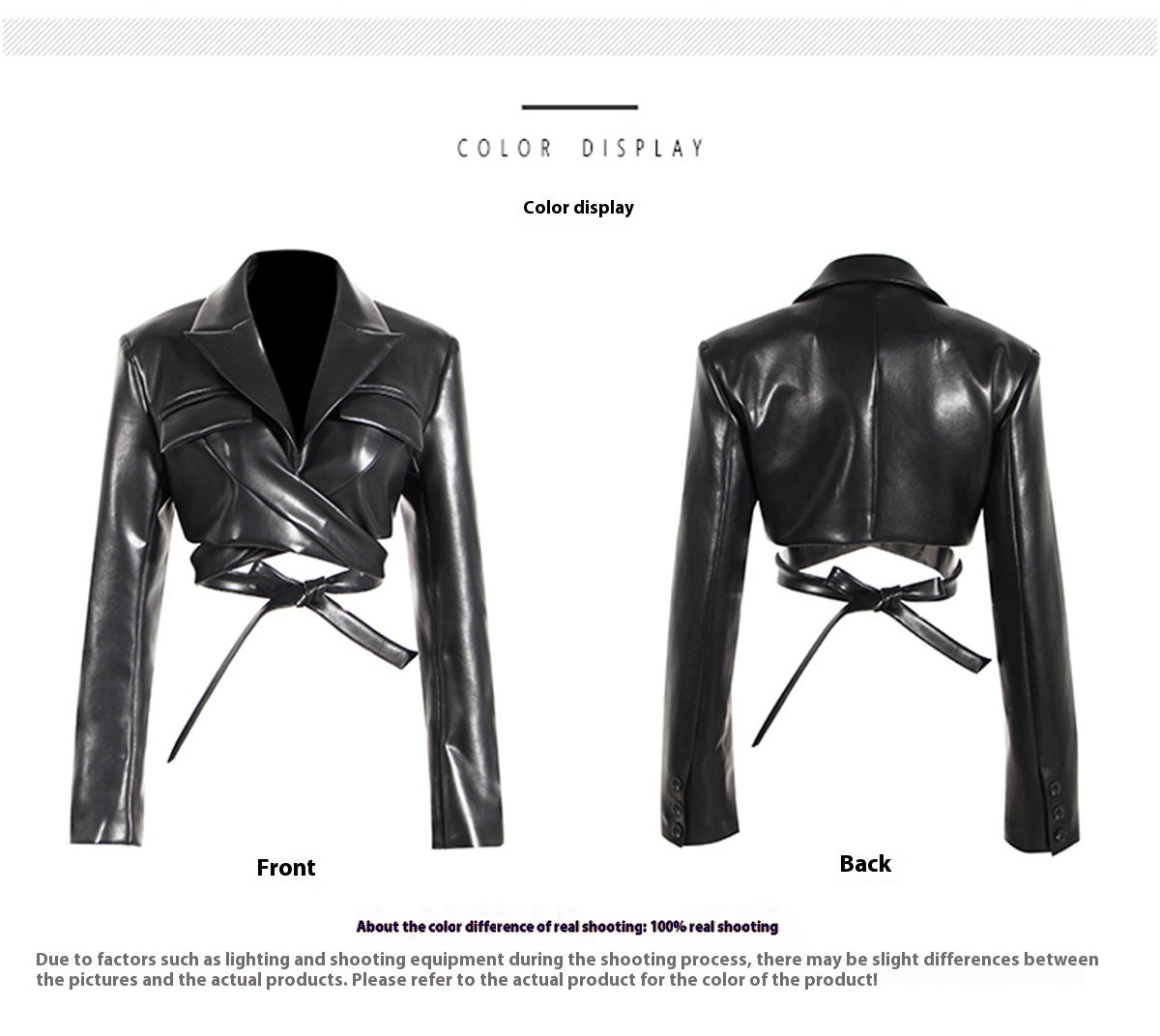 Cazadora corta de cuero - Lovelys