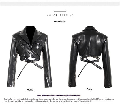 Cazadora corta de cuero - Lovelys