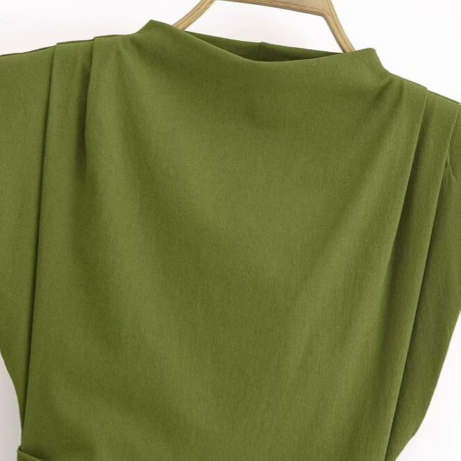 Vestido “Verona” con pliegues laterales | Elegancia minimalista - Lovelys