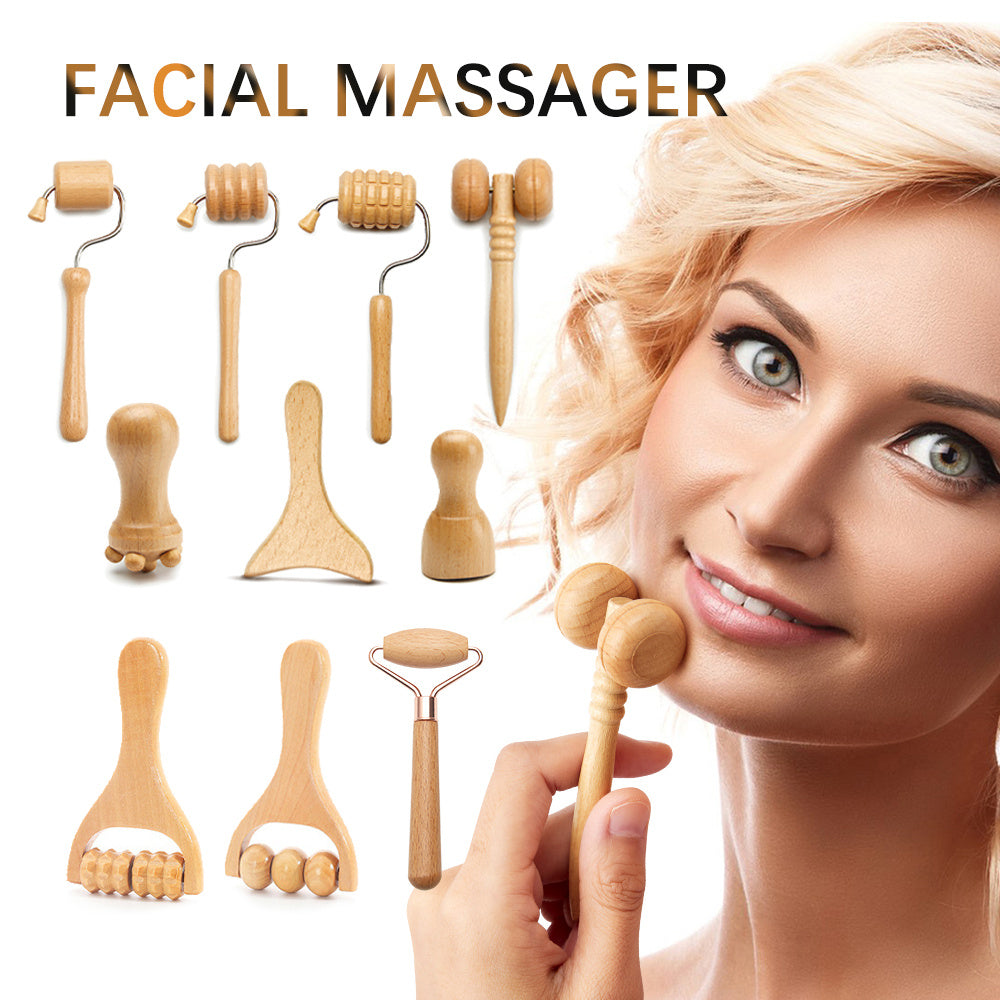 Masajeador facial Maderoterapia Rodillo facial Mini. - Lovelys