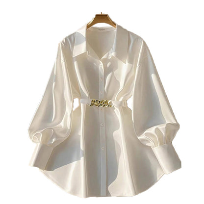 Camisa blanca con cinturón dorado | “Golden Chain” - Lovelys