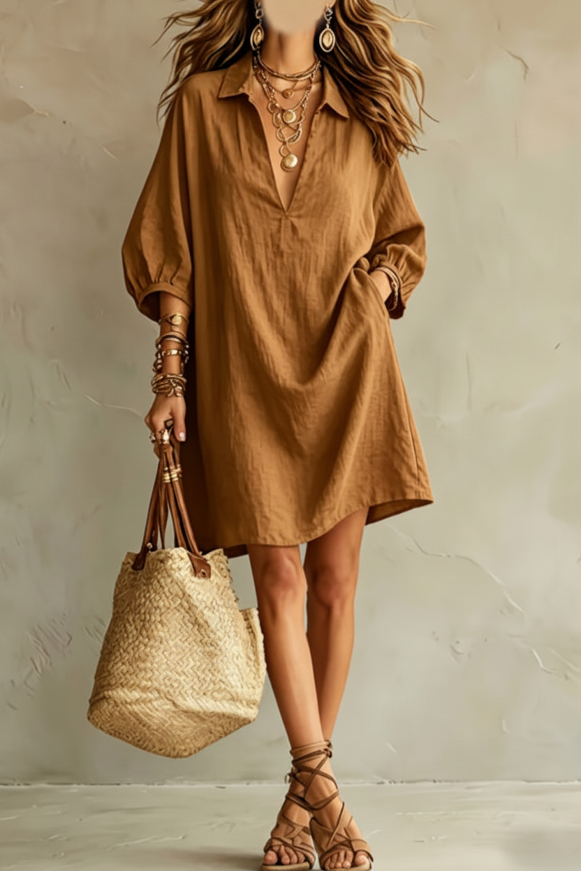 Vestido Ébano marrón — editorial