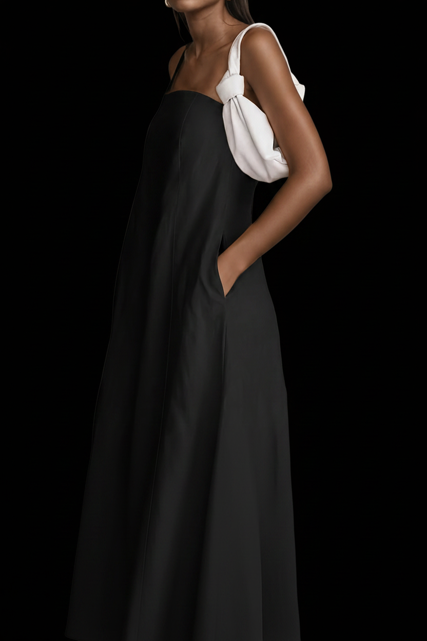 Vestido Amalfi Negro - Perfil lateral