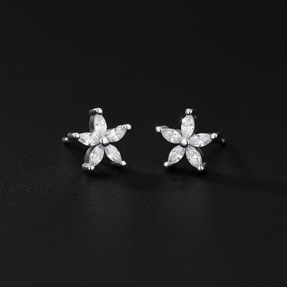 Pendientes Flower blanco