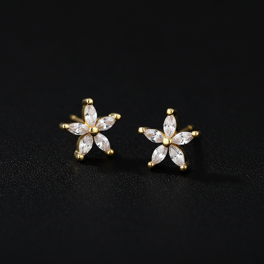 Pendientes Flower dorado