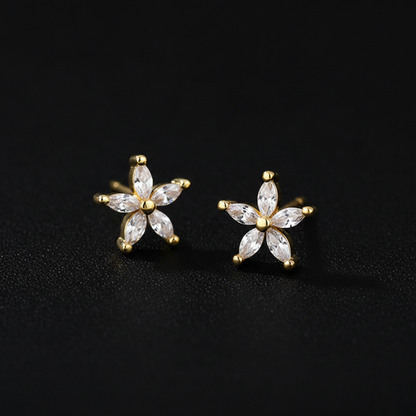Pendientes Flower dorado