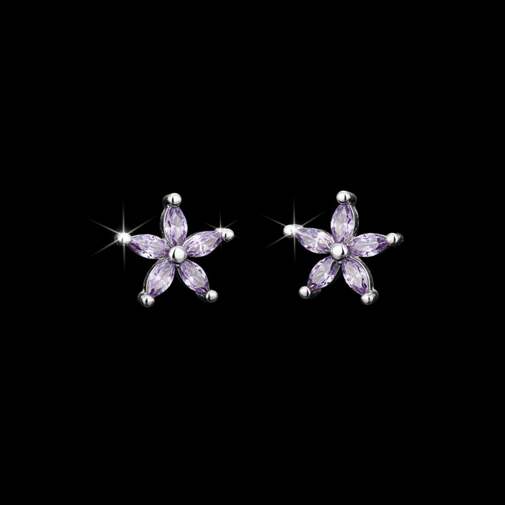 Pendientes Flower morado