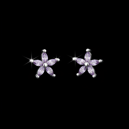 Pendientes Flower morado