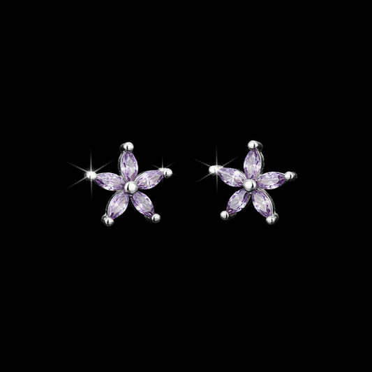 Pendientes Flower morado