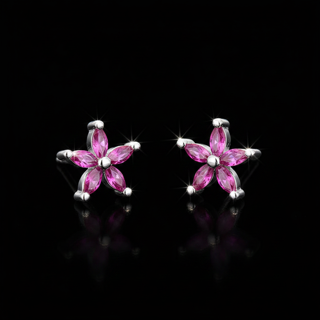 Pendientes Flower rosa