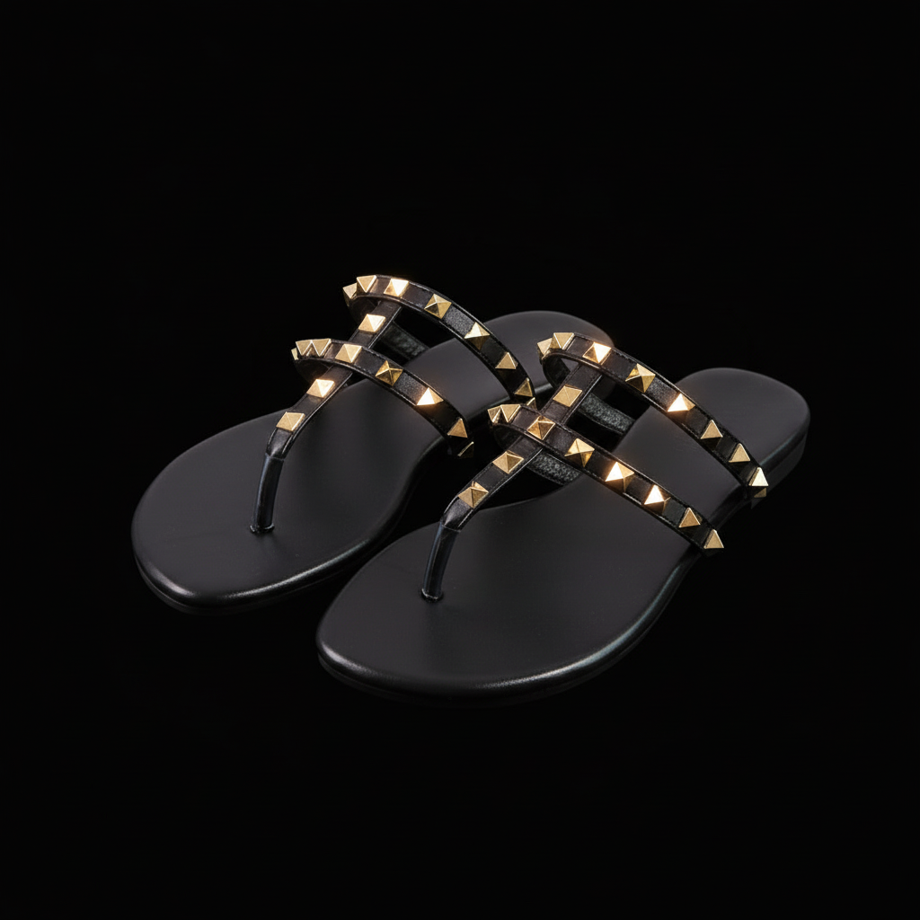 Sandalias suave dorado - frontal